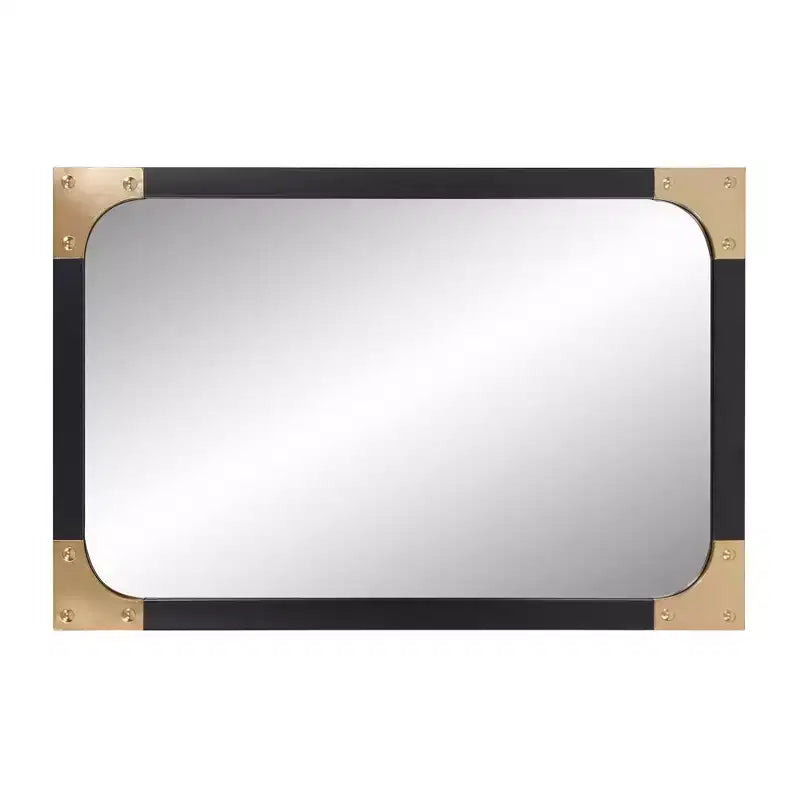 Howard Elliott 40"x40" Textured Iron Framed Ronan Octagonal Mirror Dark Gray: Modern Style, Wall Mount, No Assembly Required