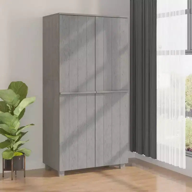 vidaXL HAMAR Wardrobe Light Gray 35x19.7x70.9 Solid Wood Pine