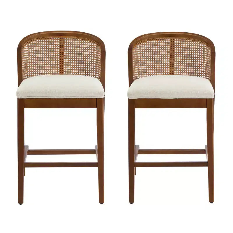 Christopher Knight Home Mansoor Rattan and Rubberwood Upholstered Counter Stools