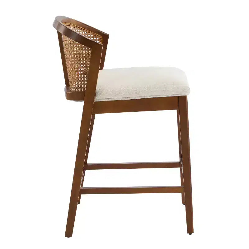 Christopher Knight Home Mansoor Rattan and Rubberwood Upholstered Counter Stools