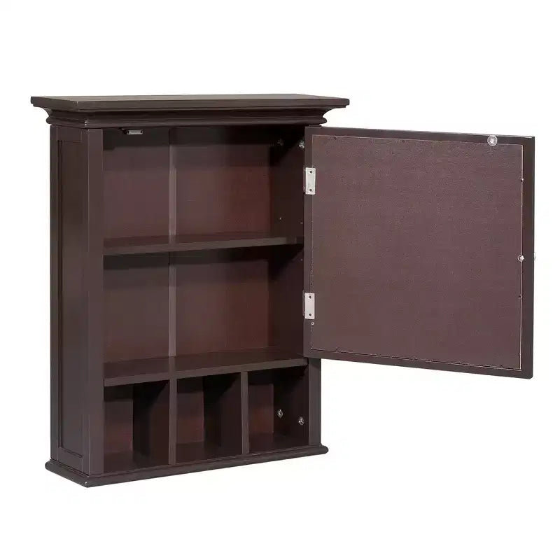 Single Door Removable Wall Cabinet with Mirrored Panel and Adjustable Shelf