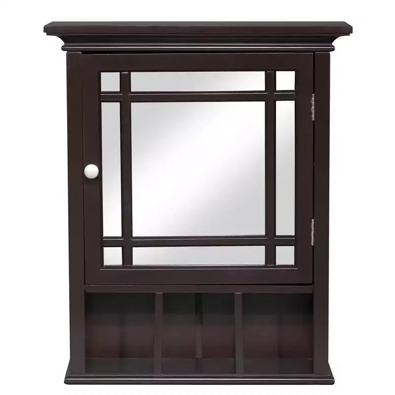 Single Door Removable Wall Cabinet with Mirrored Panel and Adjustable Shelf