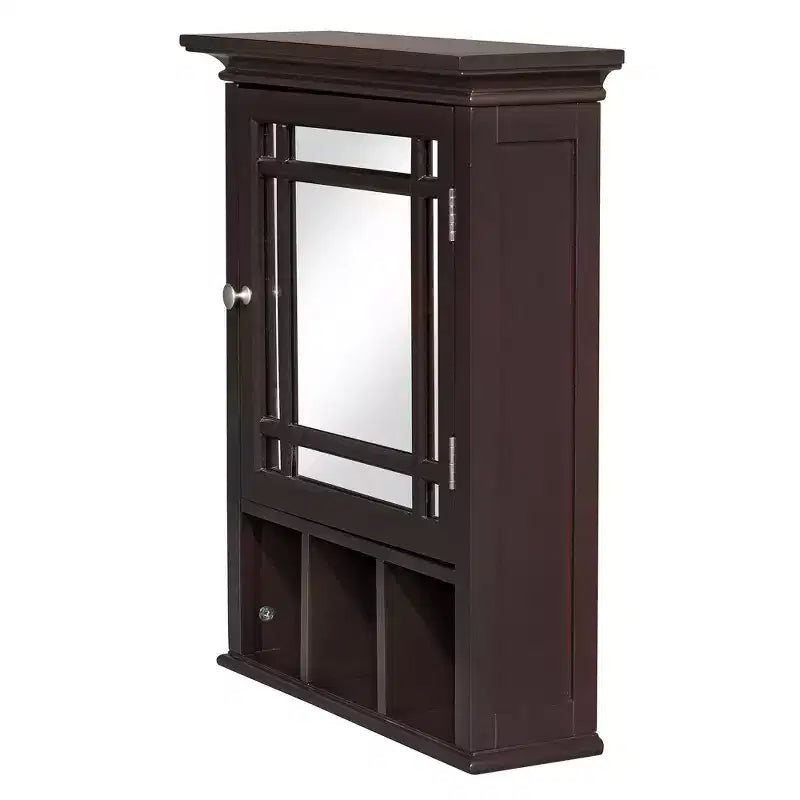 Single Door Removable Wall Cabinet with Mirrored Panel and Adjustable Shelf