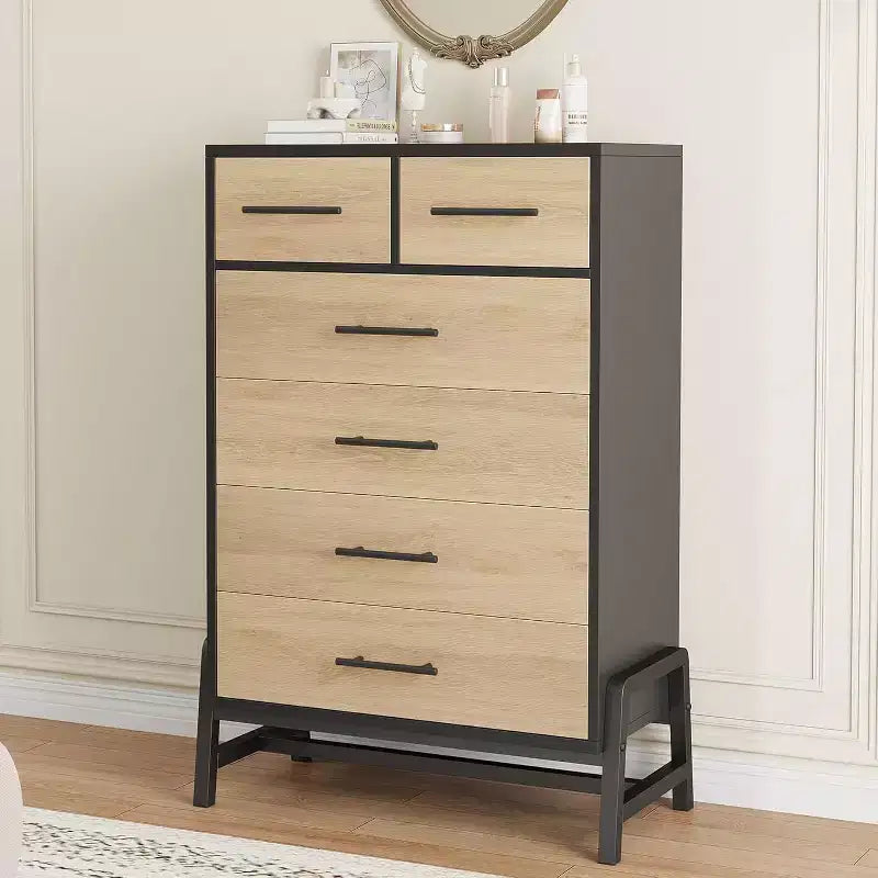 46.6 Tall Dresser, 4+2 Dresser for Bedroom, Wide Drawer with Storage Freestanding, Wooden Closet Storage