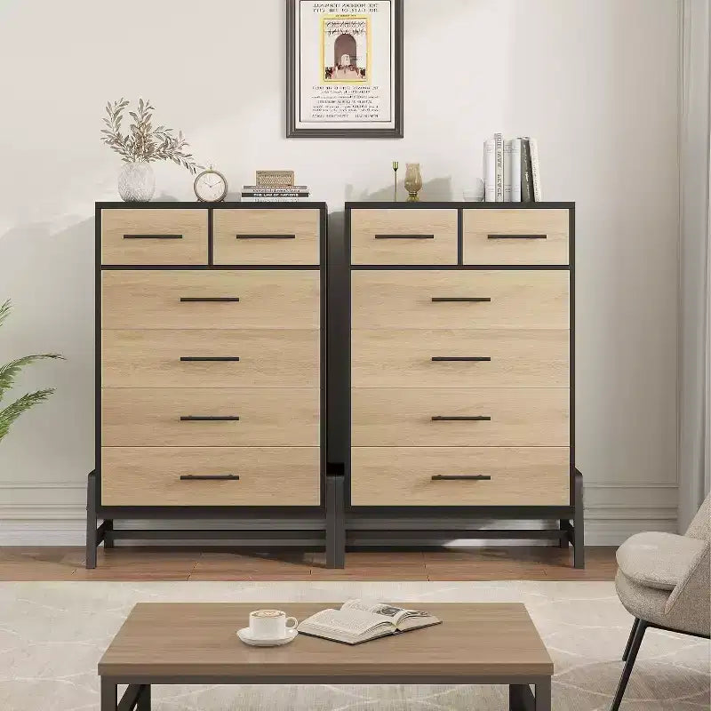 46.6 Tall Dresser, 4+2 Dresser for Bedroom, Wide Drawer with Storage Freestanding, Wooden Closet Storage