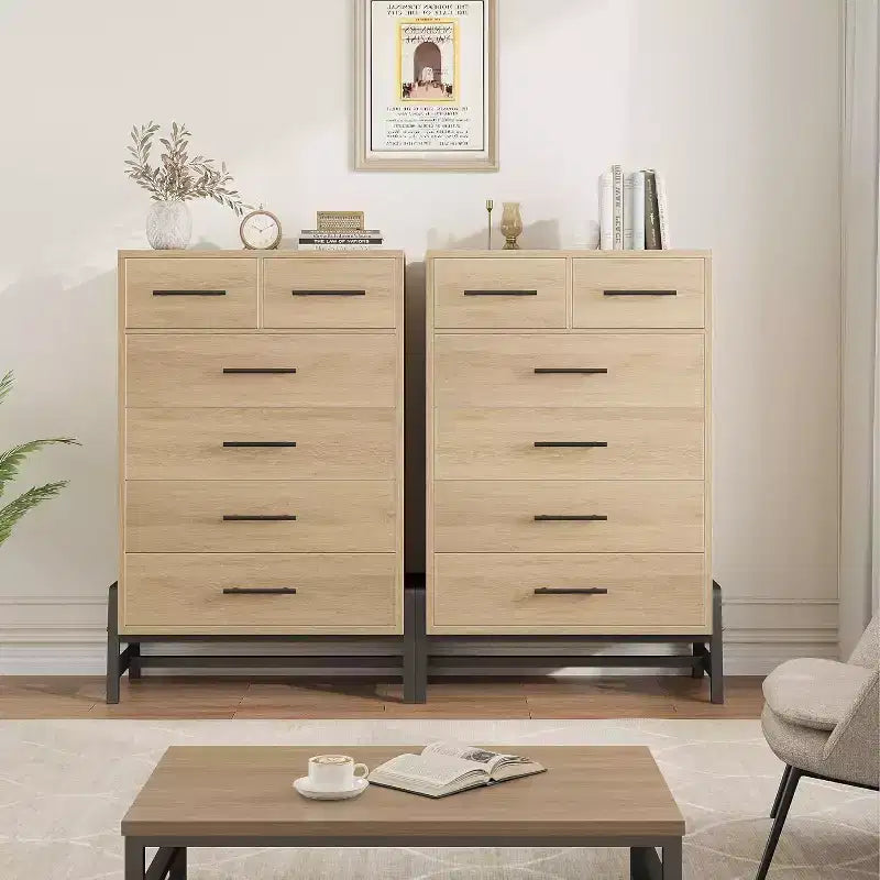 46.6 Tall Dresser, 4+2 Dresser for Bedroom, Wide Drawer with Storage Freestanding, Wooden Closet Storage