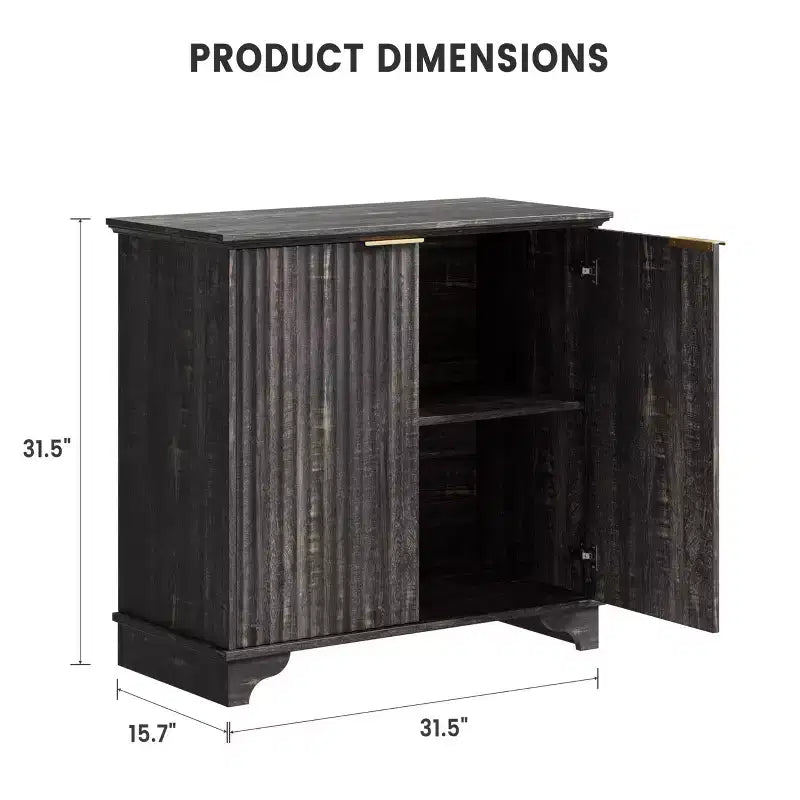 Modern Coffee Bar Cabinet Farmhouse Cabinet with Fluted Doors Sideboard Buffet Cabinet with Adjustable Shelves for Kitchen Dining Room Living Room
