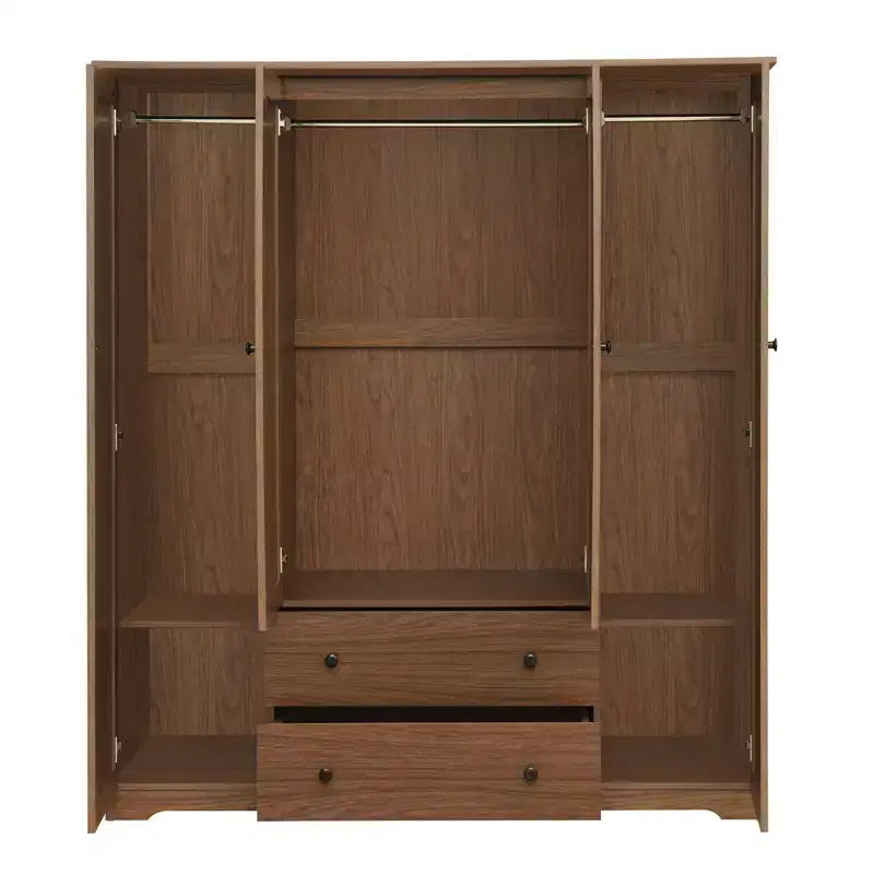 4 Door Wardrobe Armoire Closet with 2 Drawers