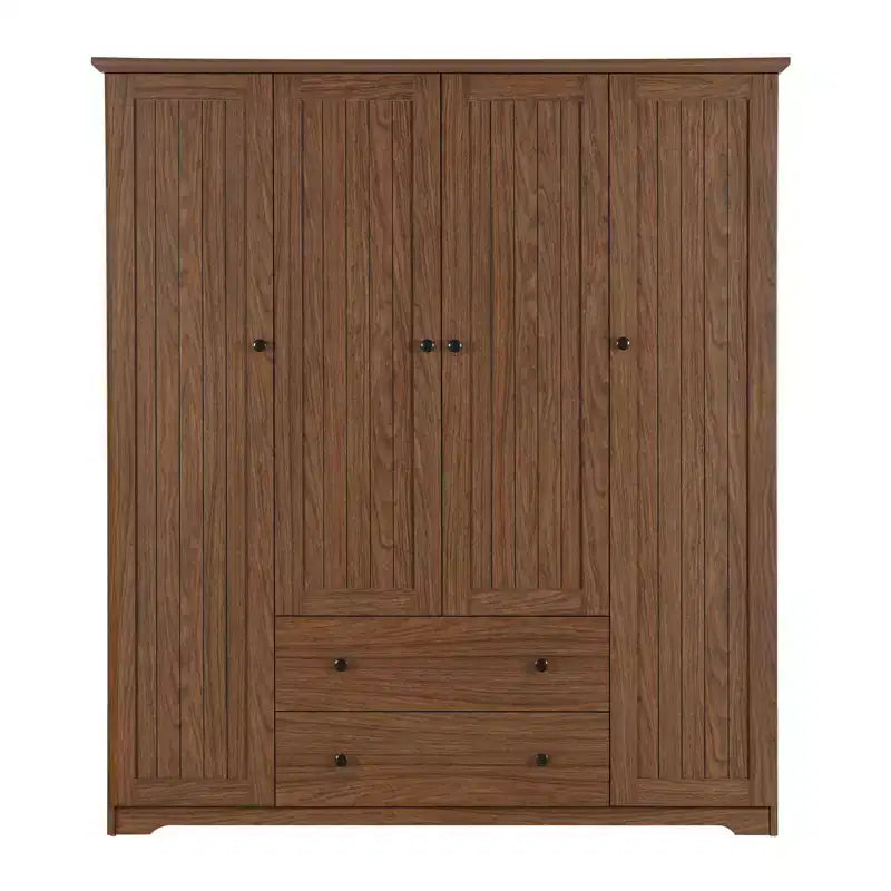 4 Door Wardrobe Armoire Closet with 2 Drawers