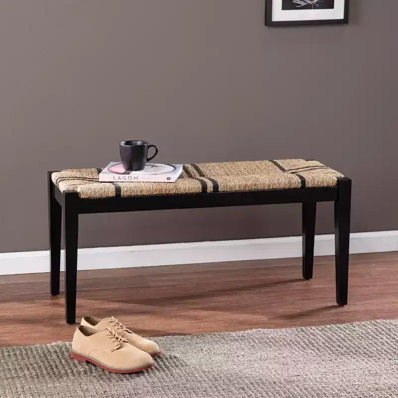 Gallocano Seagrass Bench - Black - SEI