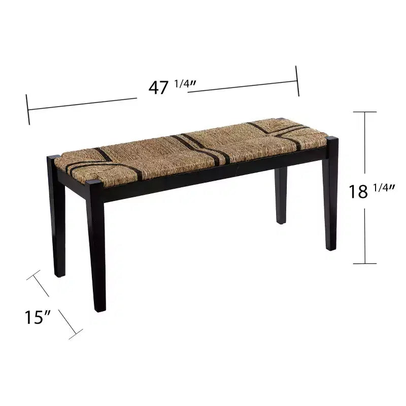 Gallocano Seagrass Bench - Black - SEI