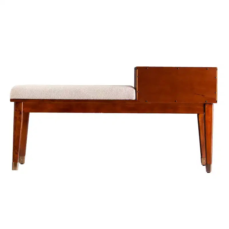 Rhoda Upholstered Bench with Storage - Brown - SEI
