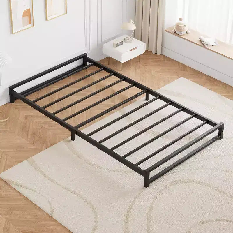 6 Inch Metal Platform Bed Frame with Steel Slat Support, Mattress Foundation and No Box Spring Needed, Easy Assembly, Black
