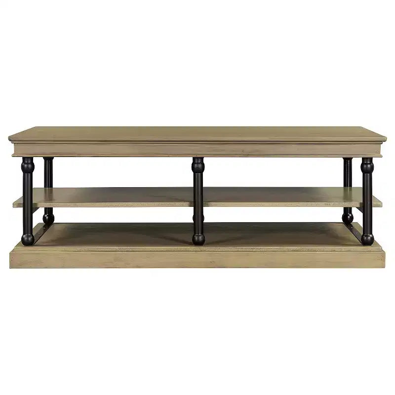 Christopher Knight Home Cortez Modern 55 Wood Coffee Table with 2 Open Storage Shelves