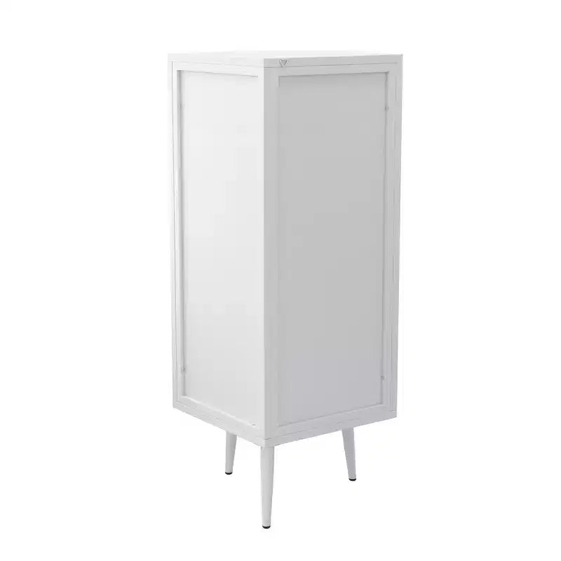 GDFStudio Sally Modern 22 W Triangle Metal Corner Cabinet with Glass Door