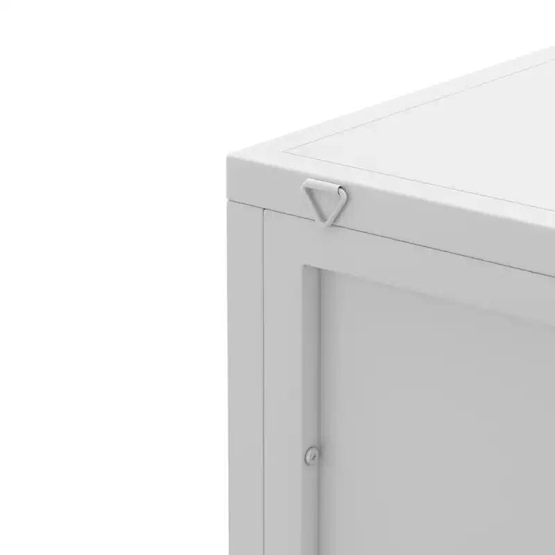 GDFStudio Sally Modern 22 W Triangle Metal Corner Cabinet with Glass Door