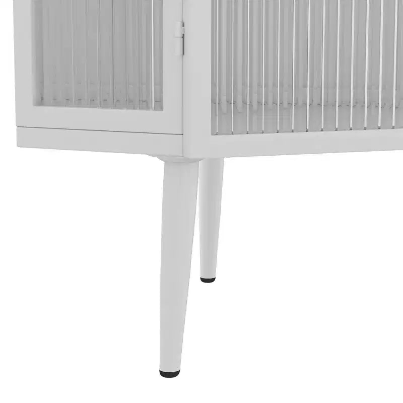 GDFStudio Sally Modern 22 W Triangle Metal Corner Cabinet with Glass Door