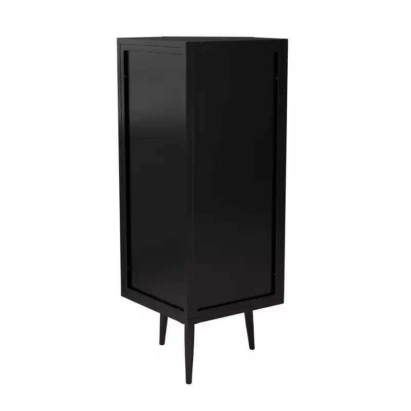 GDFStudio Sally Modern 22 W Triangle Metal Corner Cabinet with Glass Door