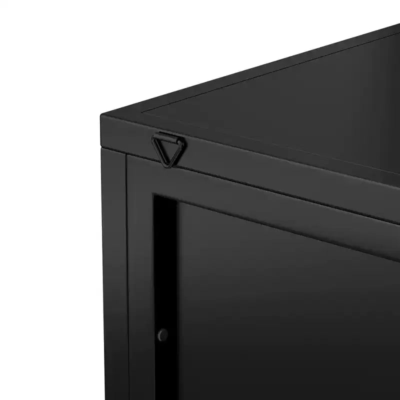 GDFStudio Sally Modern 22 W Triangle Metal Corner Cabinet with Glass Door