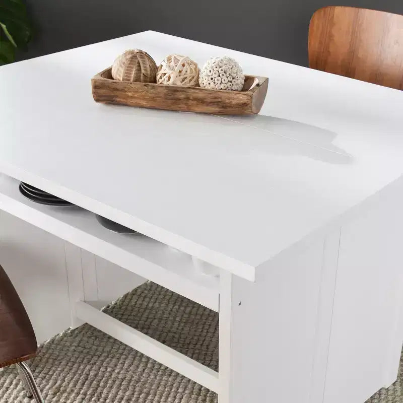 Kempsey Convertible Console-to-Dining Table - White - SEI