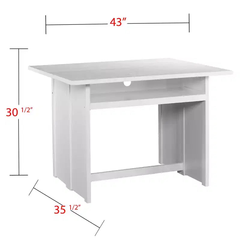 Kempsey Convertible Console-to-Dining Table - White - SEI
