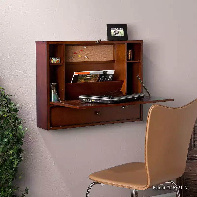 Benwick Wall Mount Laptop Desk - Brown - SEI