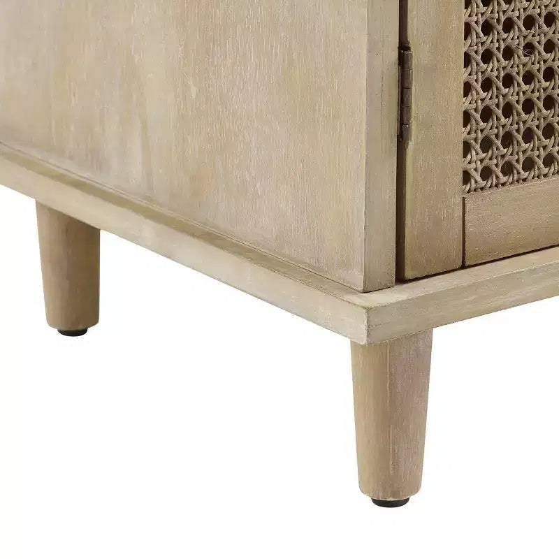 Art Leon Cane Wicker Cabinet Sideboard