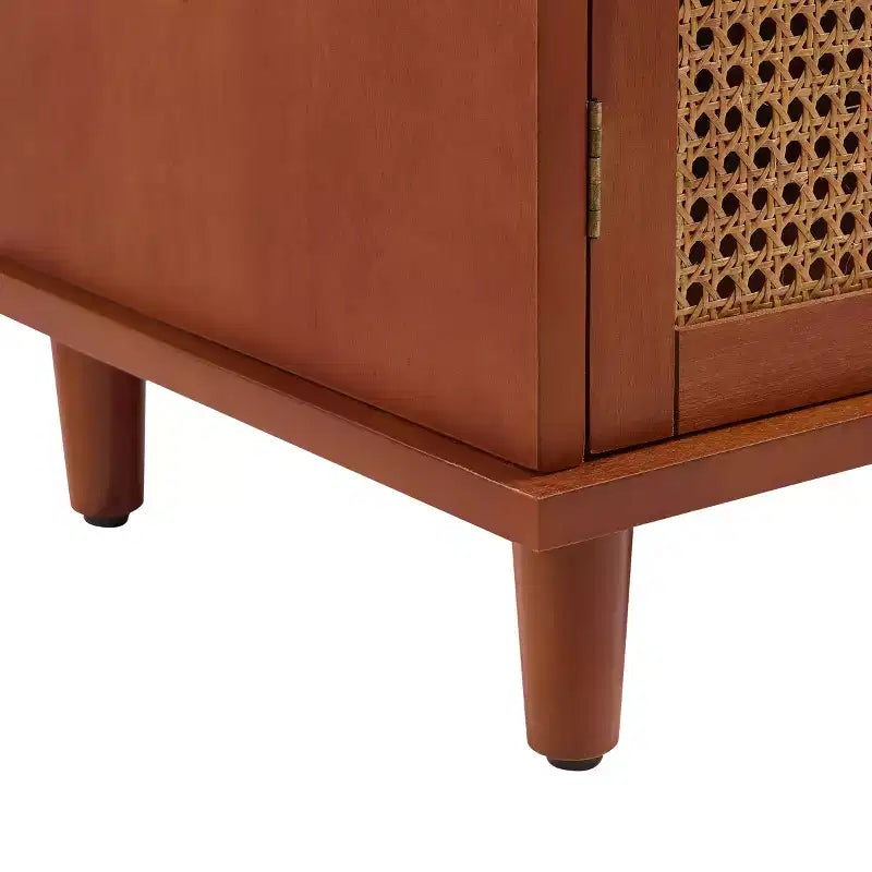 Art Leon Cane Wicker Cabinet Sideboard