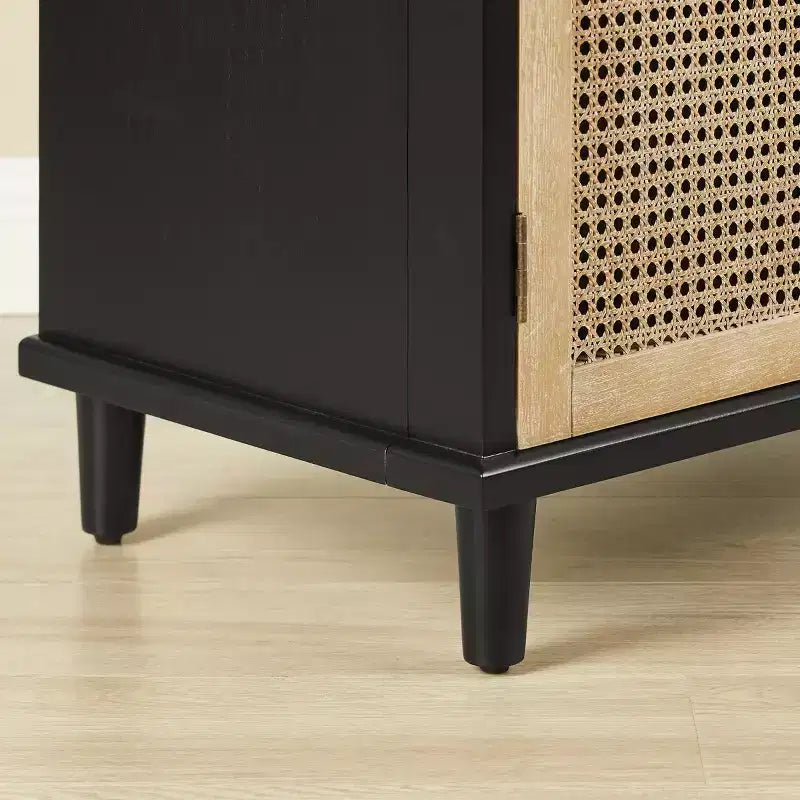 Art Leon Cane Wicker Cabinet Sideboard