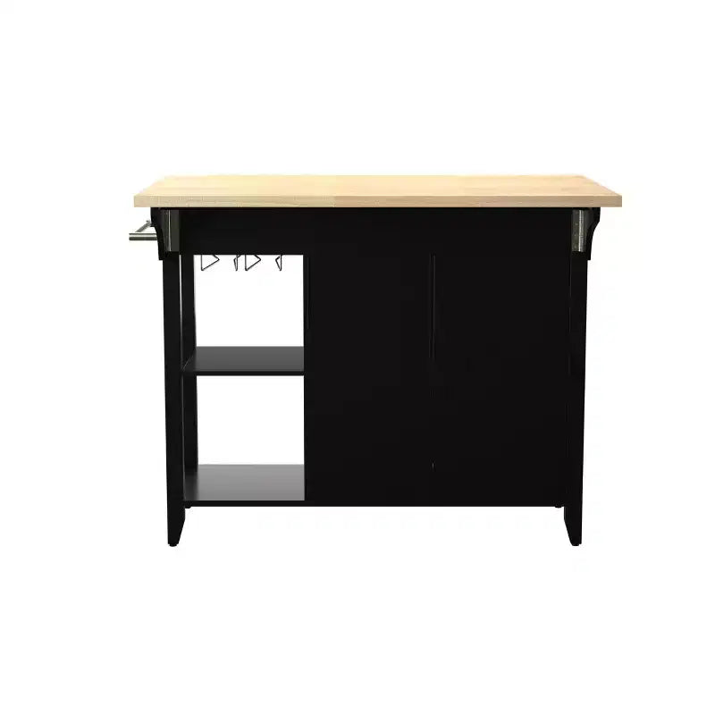 Bramlage Expandable Freestanding Kitchen Island - Black - SEI
