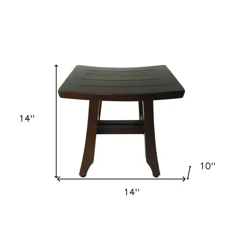 HomeRoots 14 Brown Teak Shower Bench