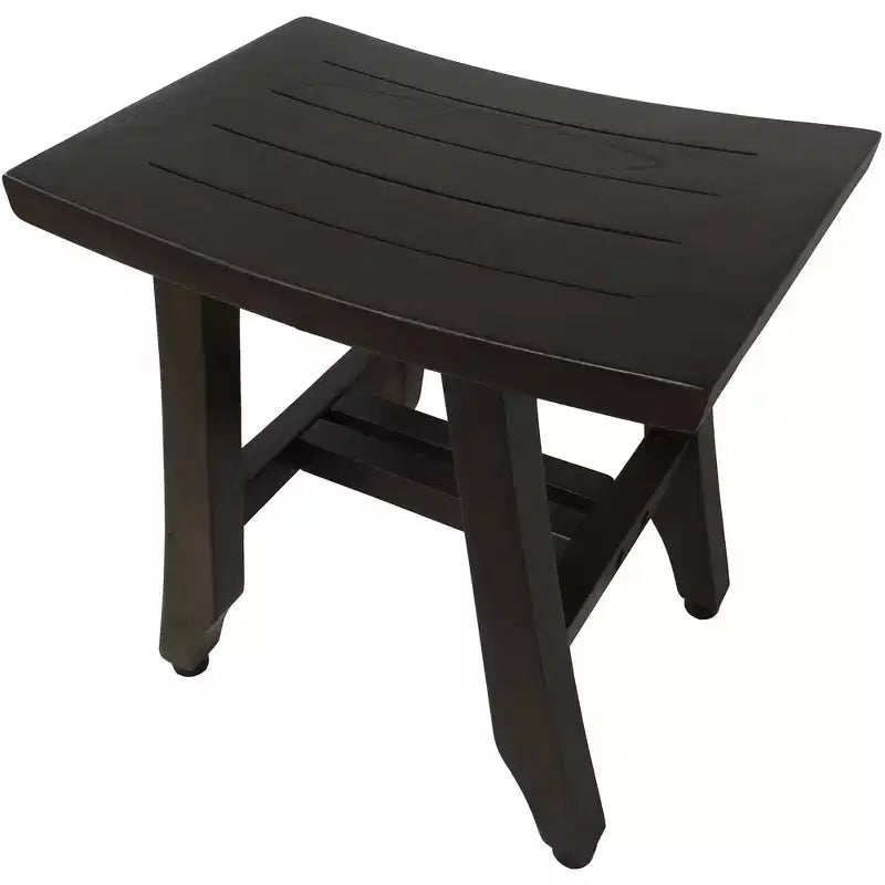 HomeRoots 14 Brown Teak Shower Bench