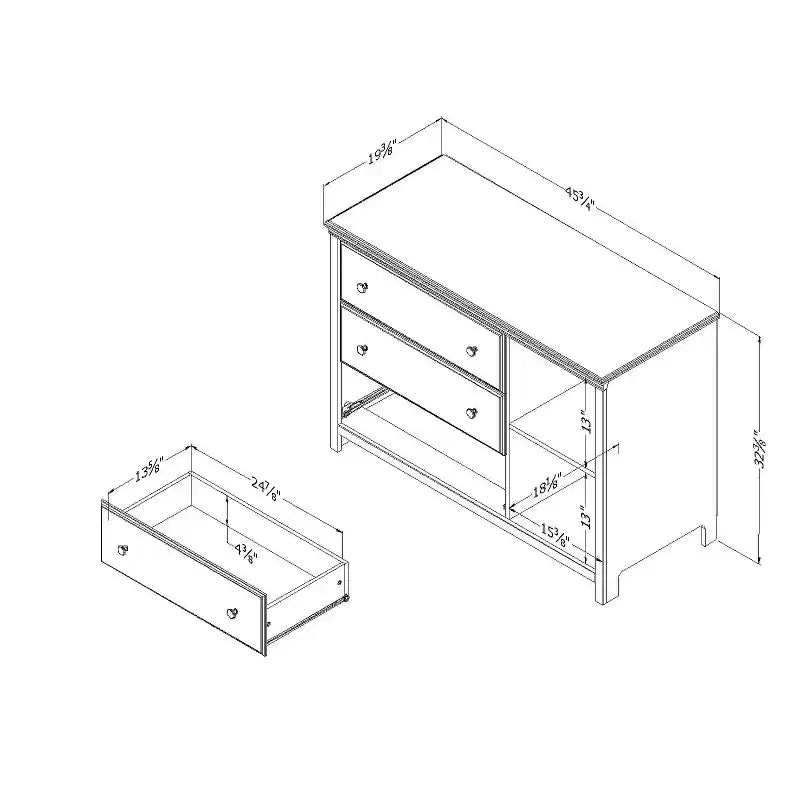 HomeStock 7.91 in.H Particle Board Horizontal Dressers with 3 - Drawers in White Finish