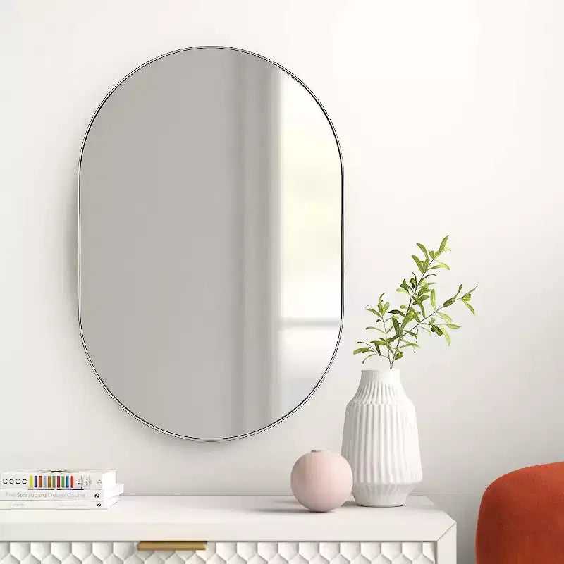 Gold 20 x 28 Inch Metal Oval Mirror