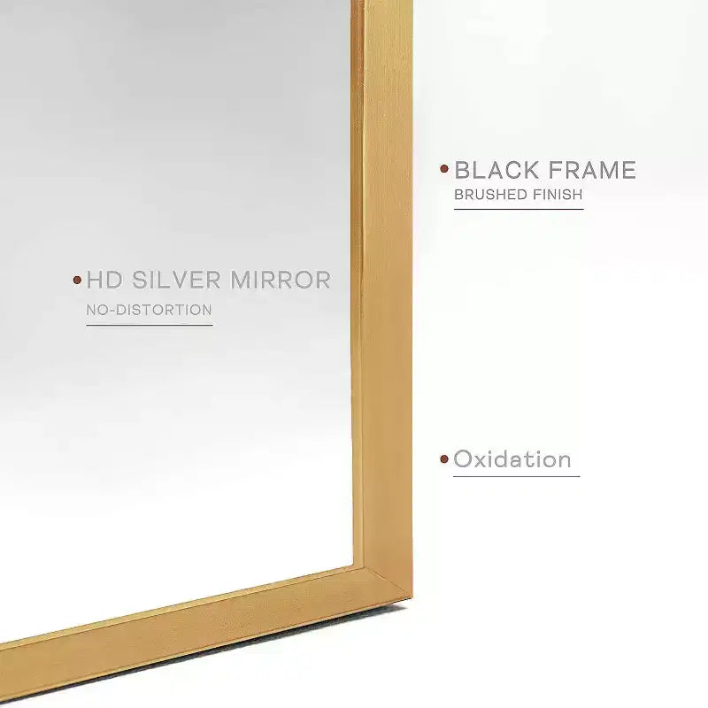 20x30 Inch Black Metal Framed Arched Bathrrom Mirror for Wall.