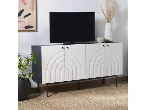 Mobile credenza/porta TV a 4 ante con ripiani regolabili e gestione cavi