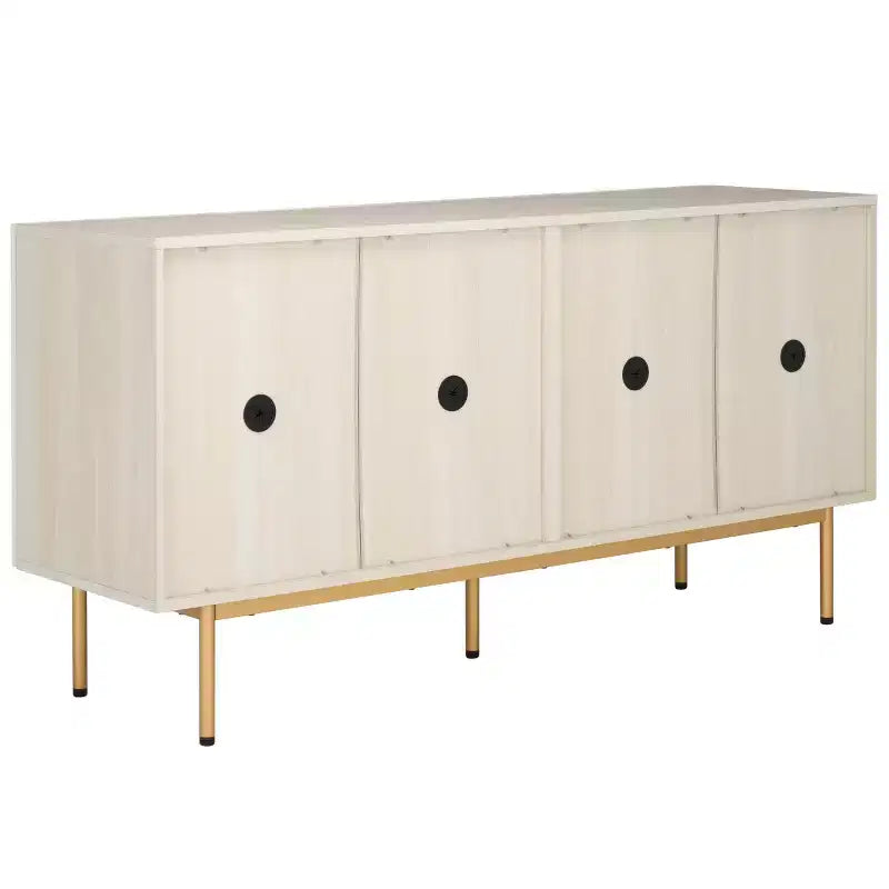 4 Door Sideboard / Media Stand with Adjustable Shelves and Cable Management
