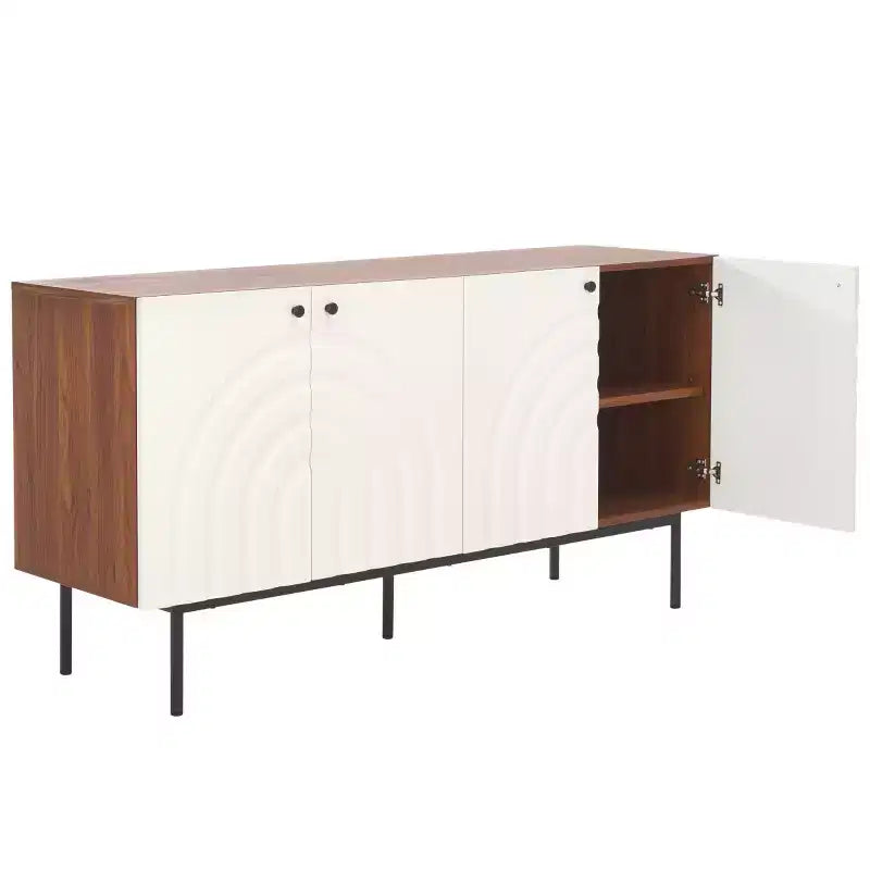 4 Door Sideboard / Media Stand with Adjustable Shelves and Cable Management