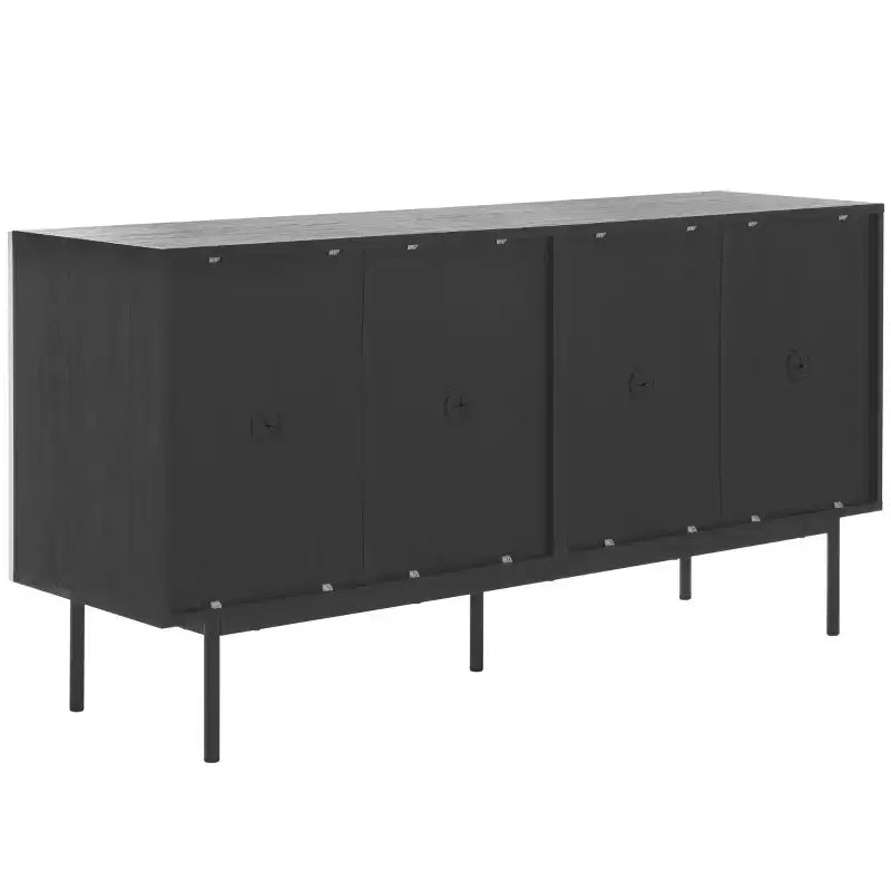 4 Door Sideboard / Media Stand with Adjustable Shelves and Cable Management