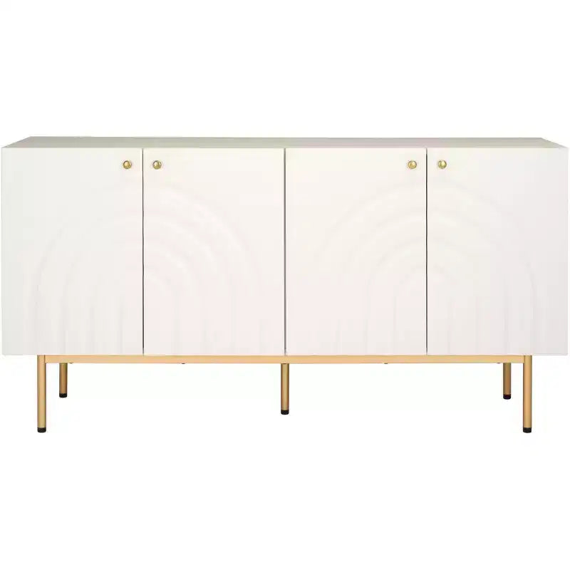 4 Door Sideboard / Media Stand with Adjustable Shelves and Cable Management