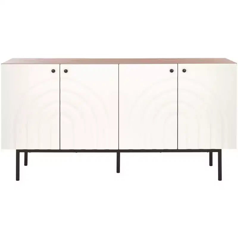 4 Door Sideboard / Media Stand with Adjustable Shelves and Cable Management