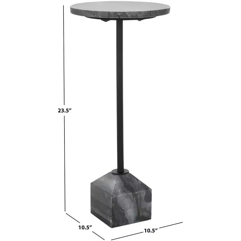 Sumer Drink Table - ACC3720 - Grey Marble/Black - Safavieh