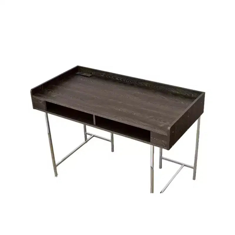 TUYOHW 47 Computer Desk,Office Desk with Storage Drawer,USB Port,Power Outlet,Brown Wood Desktop,Silver Steel Legs,Writing Desk for Office,Study