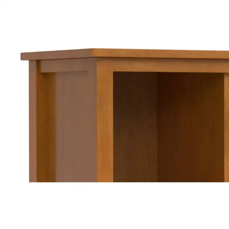 Solid Wood 48" x 44" Transitional 9-Cube Storage Unit in Light Golden Brown