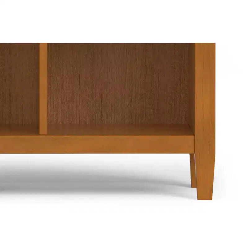 Solid Wood 48" x 44" Transitional 9-Cube Storage Unit in Light Golden Brown