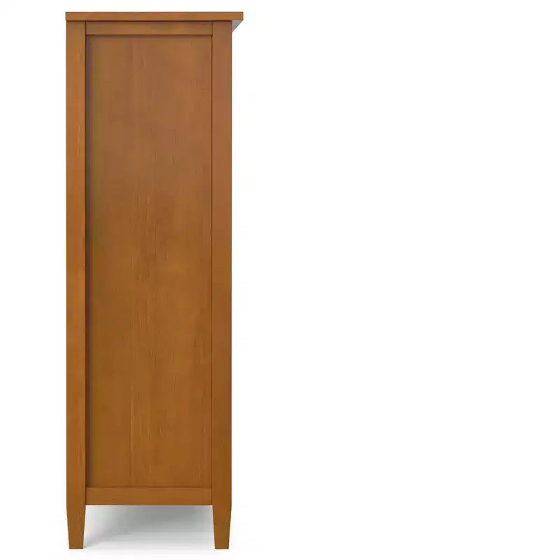 Solid Wood 48" x 44" Transitional 9-Cube Storage Unit in Light Golden Brown