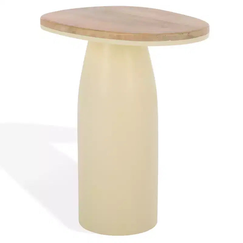 Veronica Wood And Lacquer Accent Table - SFV5787 - Natural/White - Safavieh Couture