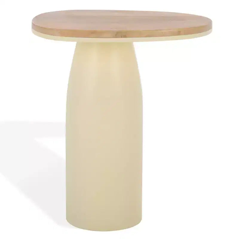 Veronica Wood And Lacquer Accent Table - SFV5787 - Natural/White - Safavieh Couture