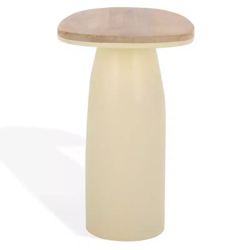 Veronica Wood And Lacquer Accent Table - SFV5787 - Natural/White - Safavieh Couture