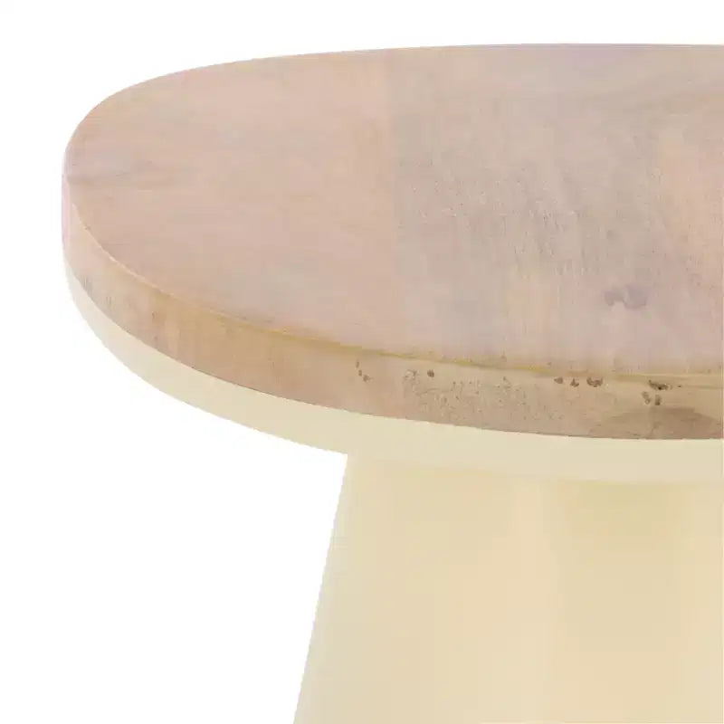 Veronica Wood And Lacquer Accent Table - SFV5787 - Natural/White - Safavieh Couture